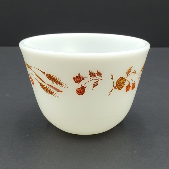 Pyrex Harvest Home Open Sugar Bowl Coffee Cup Wheat Yellow Orange Flowers - Picture 7 of 12